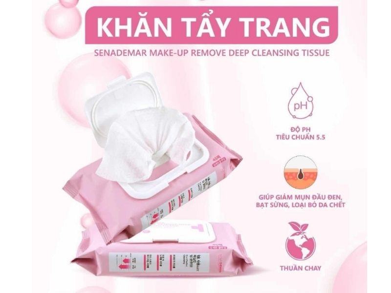 thành phần ưu việt khăn tẩy trang senademar